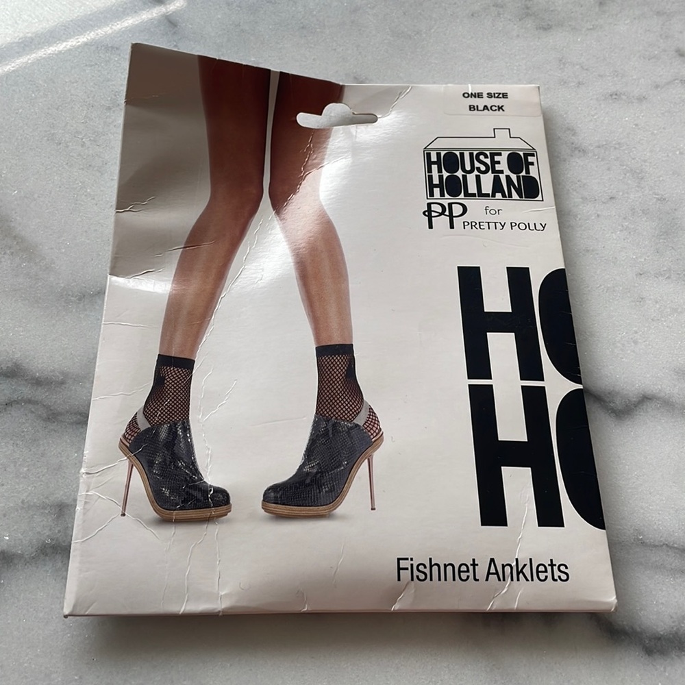 NWT House of Holland Black Fishnet Anklets